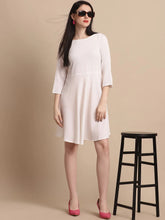 Women White Solid A-Line Dress